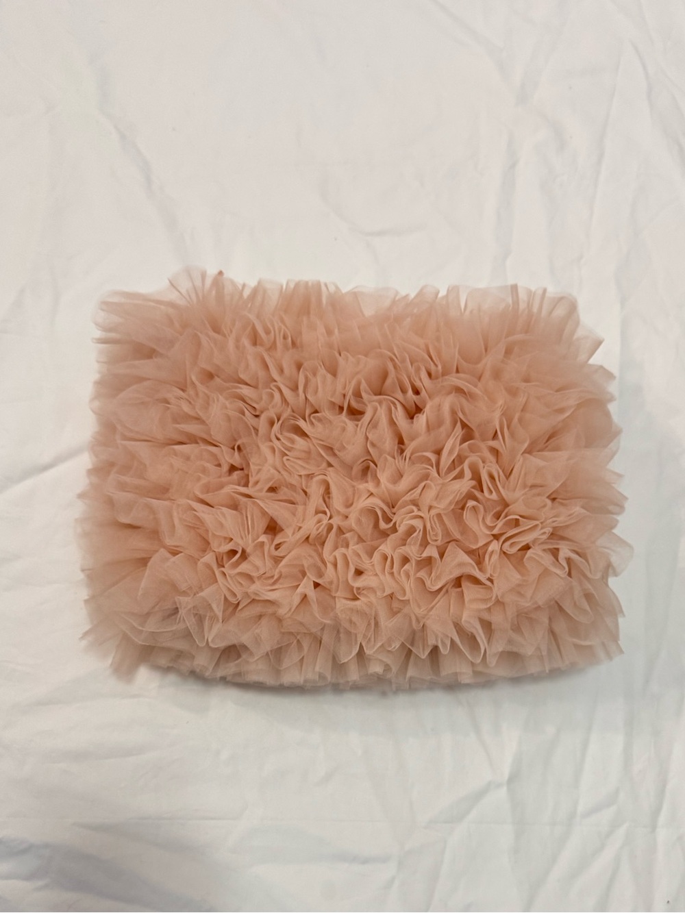 Zara tulle ruffle bandeau crop top in pink size small